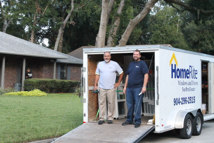 HomeRite installation crew with truck