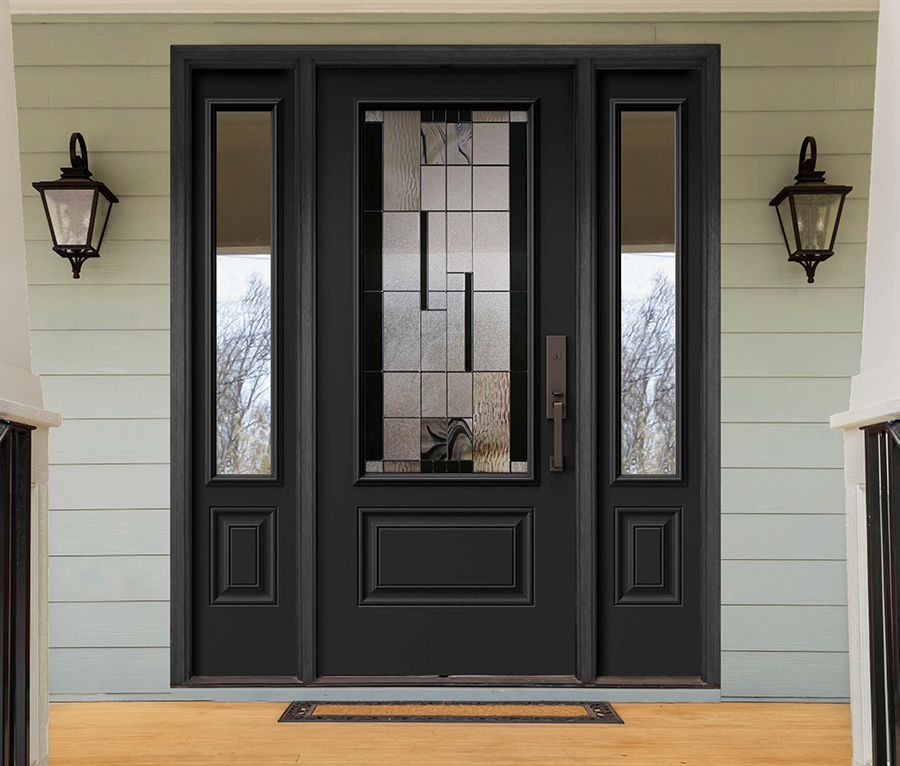 Novatech Onyx stained doorglass